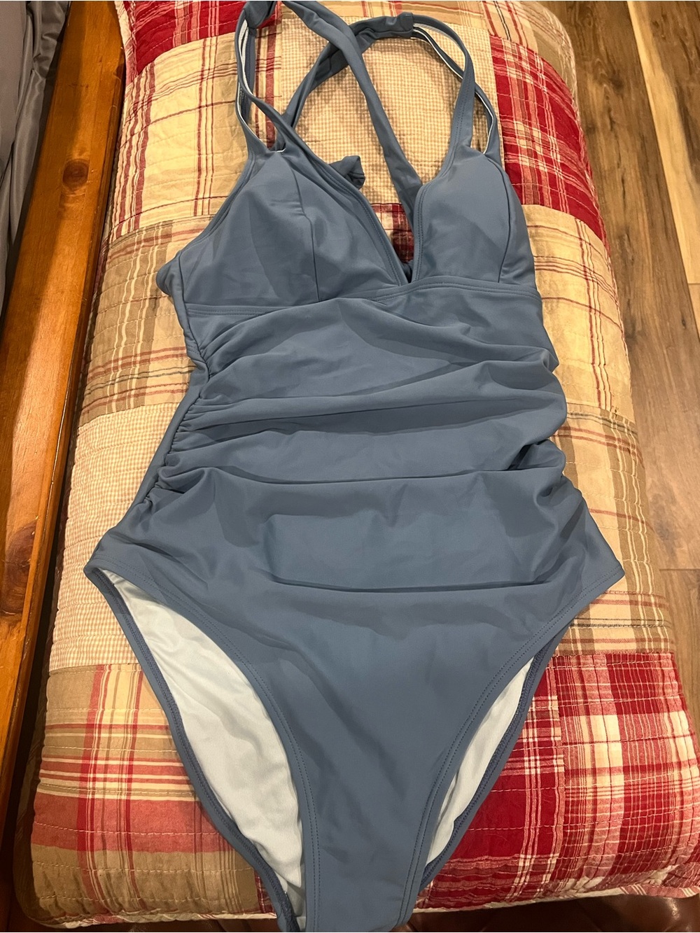 Cupshe Slate Blue One-Piece Swimsuit